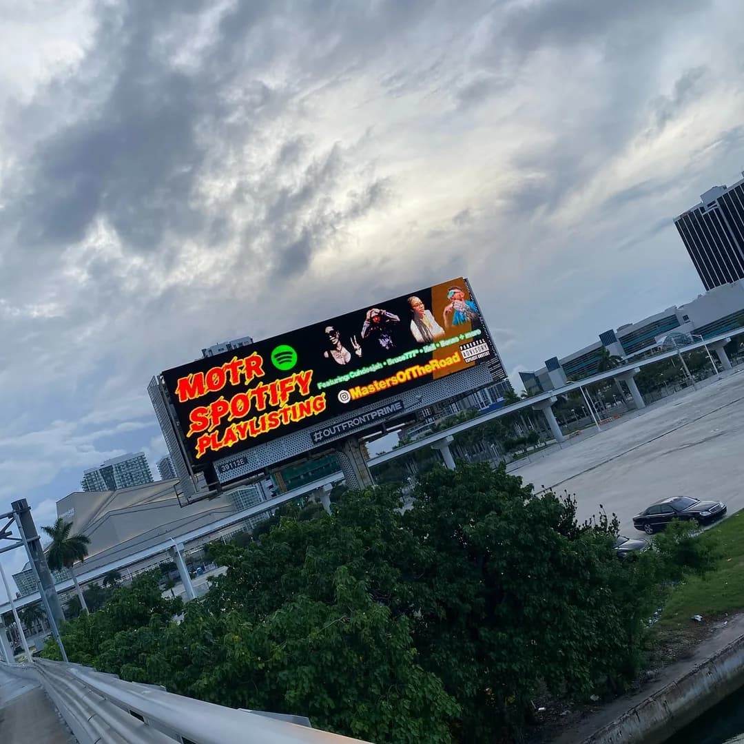 A MOTR Spotify playlisting digital billboard